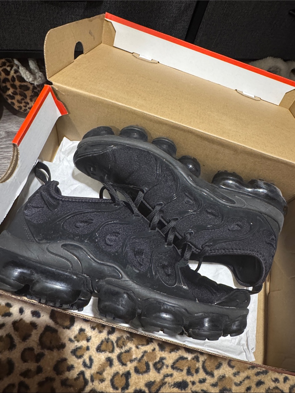 Nike Black VaporMax Plus Athletic Shoes
